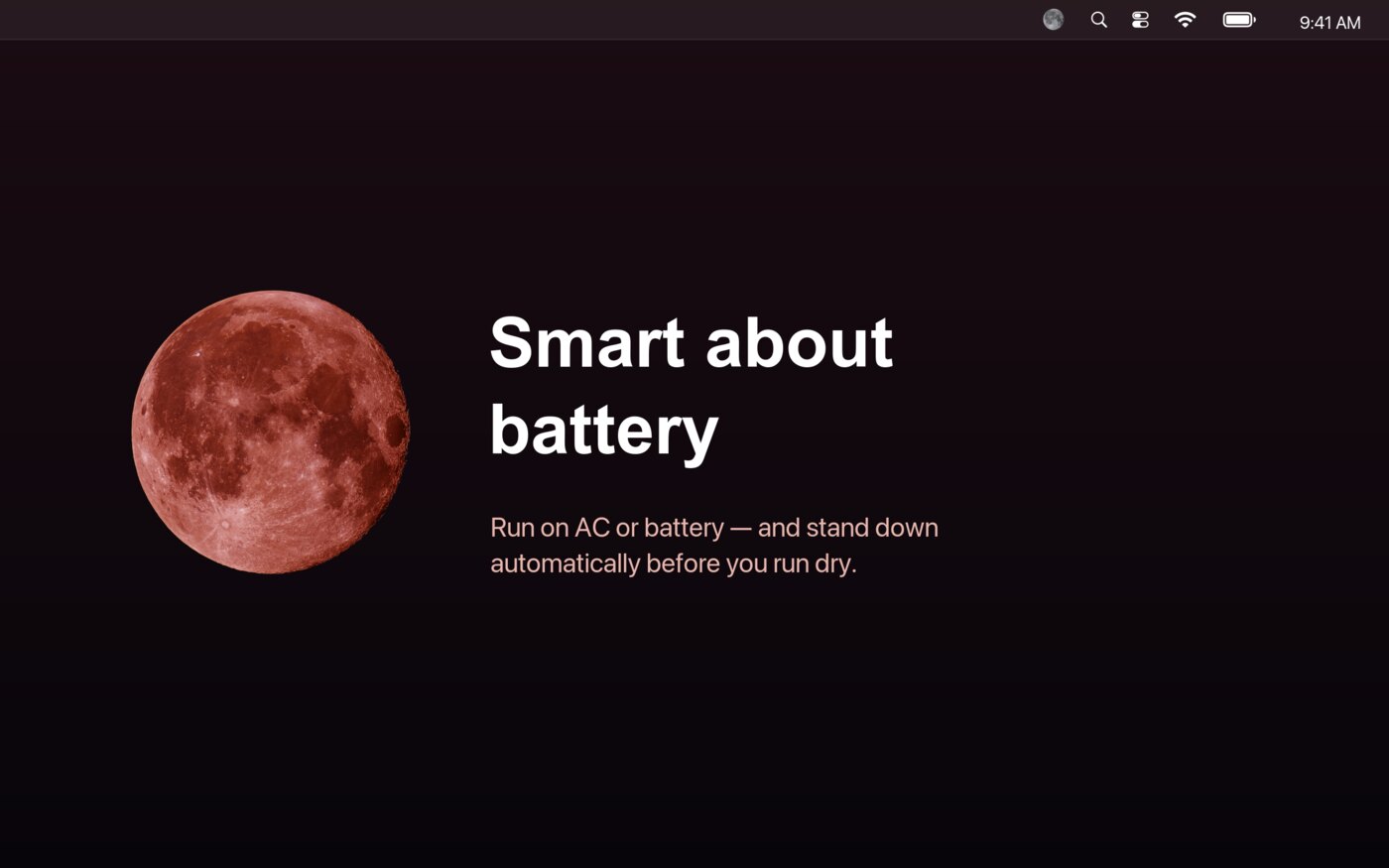 Dozeless battery settings keeping the computer awake only while plugged in.